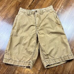 American Eagle Mens Shorts 28 Longer Length Khaki Tan Chino Casual 100% Cotton